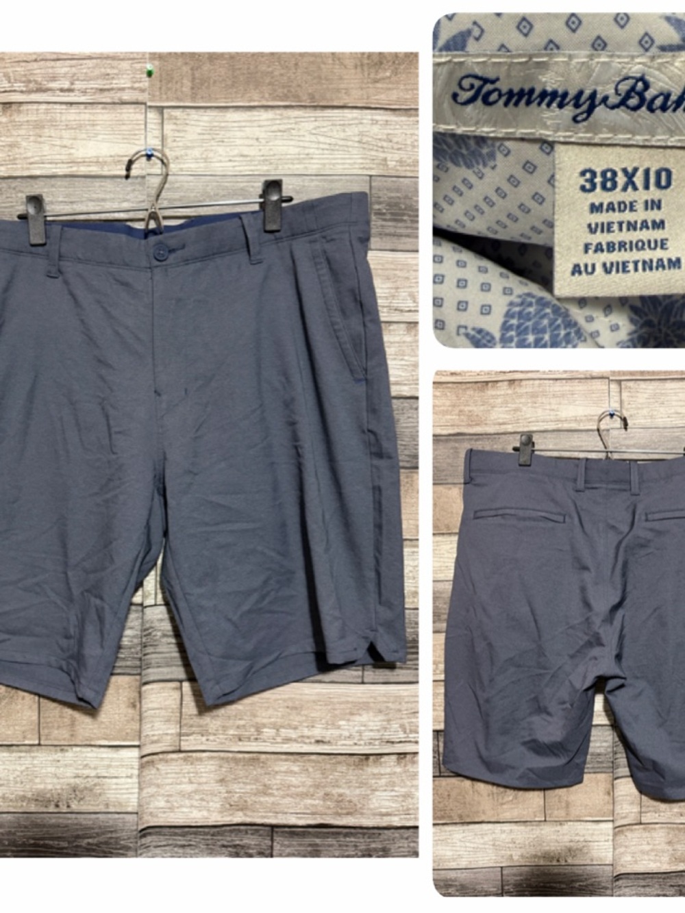 Tommy Bahama Gray On Par Shorts Men’s 38x10 Blue Performance Golf
